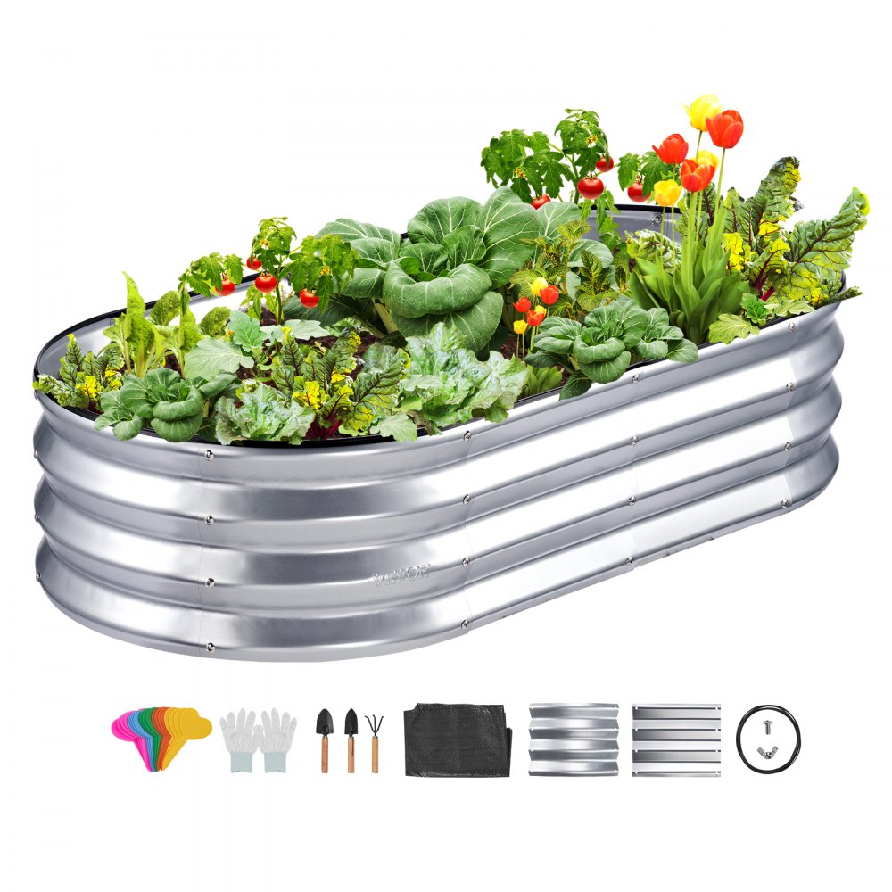 VEVOR Galvanized Raised Garden Bed Planter Box 48.2x24.6x11" Flower Vegetable - LDSJSZZCTYS474N4RV0