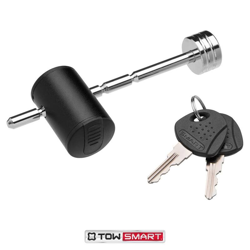 TowSmart 1/4 in. Pin, Adjustable Coupler Lock, 1 in. to 3 in. Coupler Span - Chrome - 7274