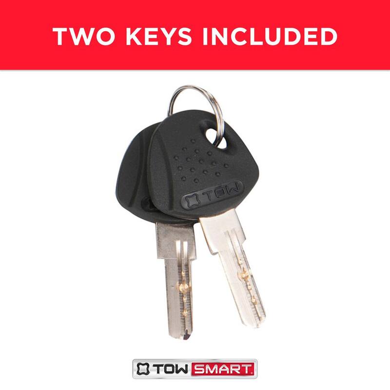 TowSmart 1/4 in. Pin, Adjustable Coupler Lock, 1 in. to 3 in. Coupler Span - Chrome - 7274