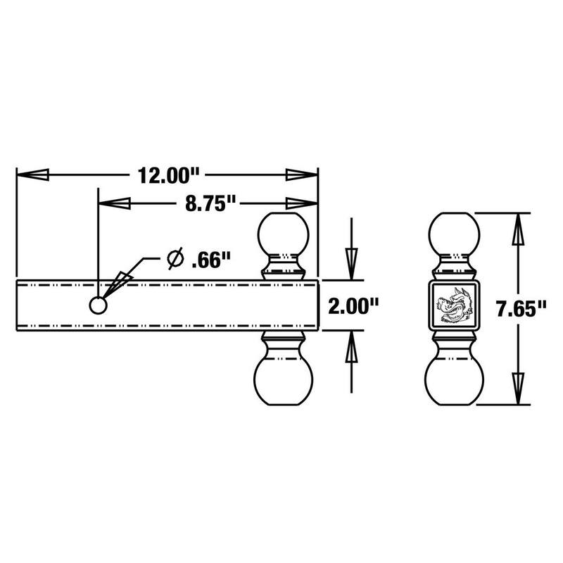 Buyers Products Company Double-Ball Hitch-Solid Shank with Black Towing Balls - 1802215