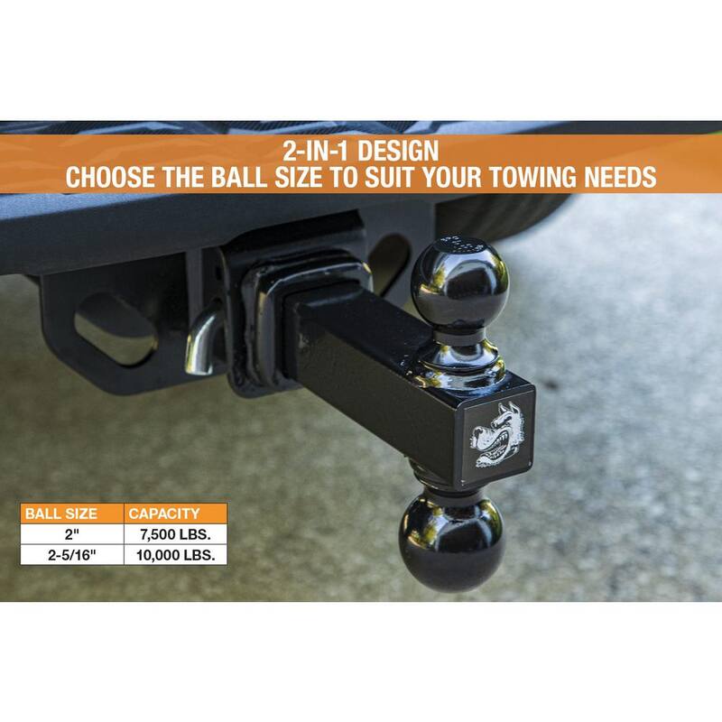 Buyers Products Company Double-Ball Hitch-Solid Shank with Black Towing Balls - 1802215