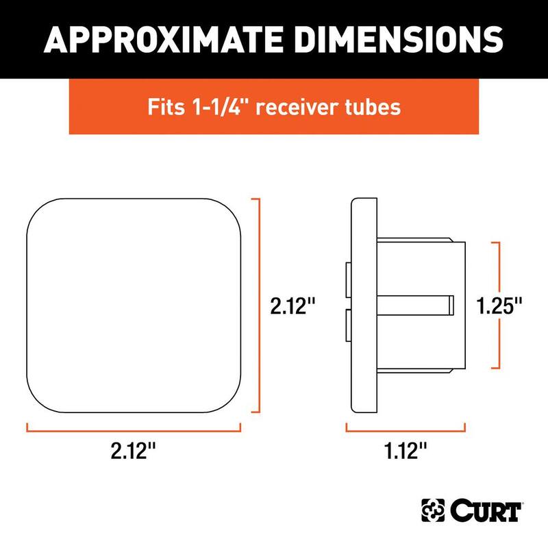 CURT 1-1/4" Rubber Hitch Tube Cover (Packaged) - 22275