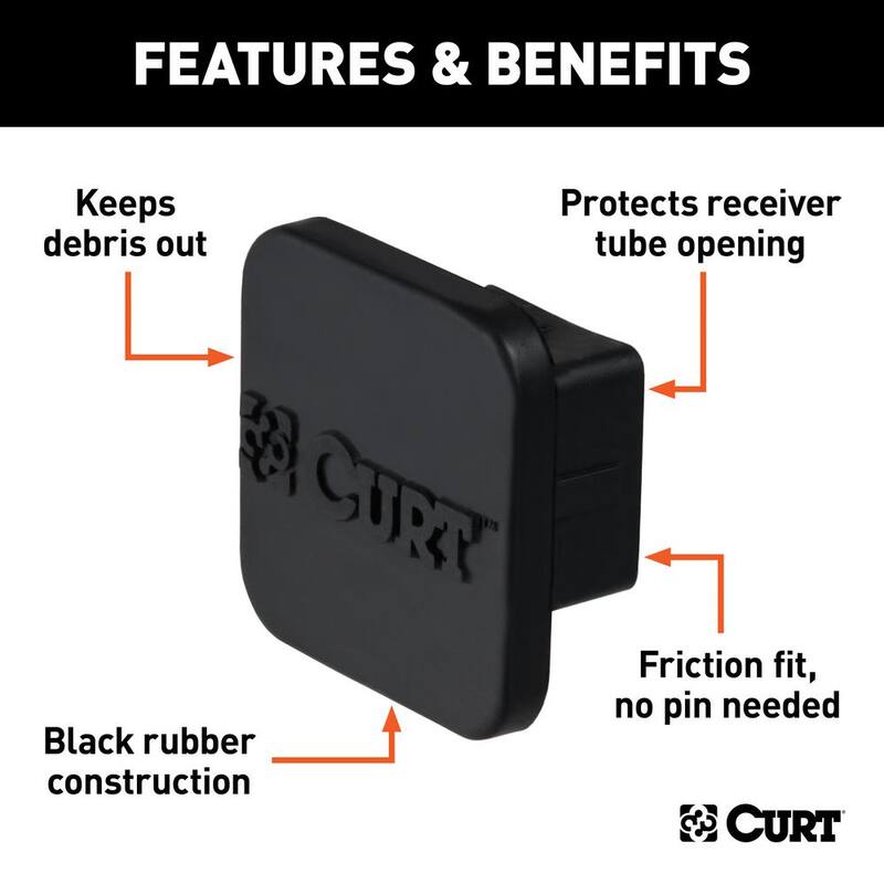 CURT 1-1/4" Rubber Hitch Tube Cover (Packaged) - 22275