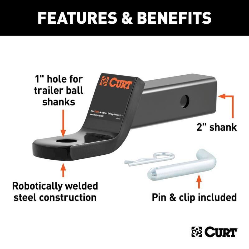CURT Class 3 7,500 lbs. 2 in. Drop Trailer Hitch Ball Mount Draw Bar with Pin (2 in. Shank, 7-1/2 in. Long, in Bag) - 45033