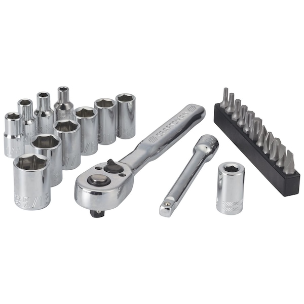 Craftsman Tool Set, 24 Piece Standard (SAE) Polish, SAE, 24 pcs - CMMT12009LZ