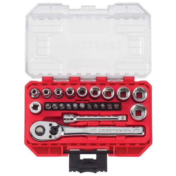 Craftsman Tool Set, 24 Piece Standard (SAE) Polish, SAE, 24 pcs - CMMT12009LZ
