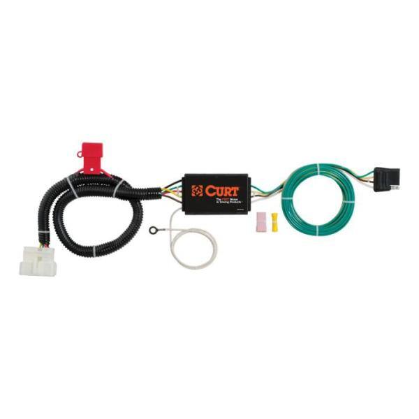 CURT Custom Vehicle-Trailer Wiring Harness, 4-Flat, Select Honda Pilot, Passport, OEM Tow Package Required, Quick T-Connector - 56291