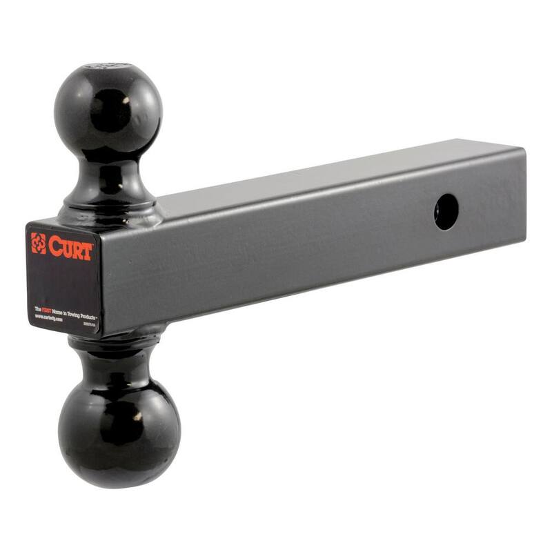 CURT Multi-Ball Trailer Hitch Ball Mount Draw Bar (2 in. Solid Shank, 2 in. & 2-5/16 in. Black Balls) - 45660