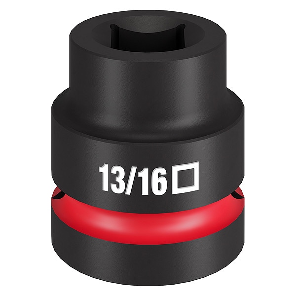 Milwaukee Tool 1 in Drive Impact Socket 13/16 in Size, Standard Socket, Black Phosphate - 49-66-7841