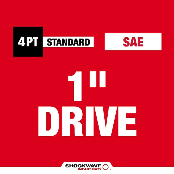 Milwaukee Tool 1 in Drive Impact Socket 13/16 in Size, Standard Socket, Black Phosphate - 49-66-7841
