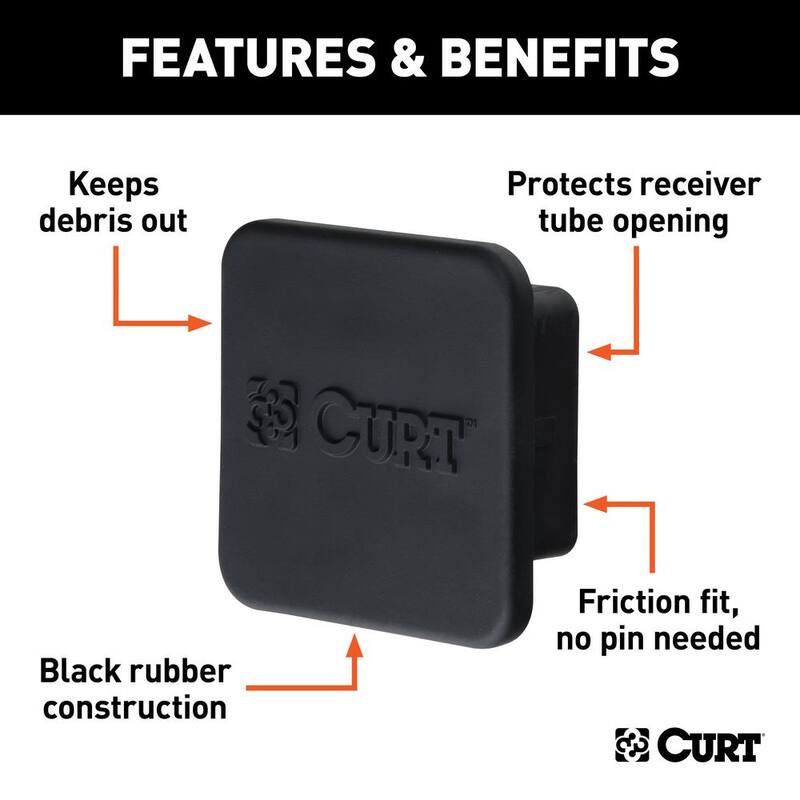 CURT 2-1/2" Rubber Hitch Tube Cover (Packaged) - 22278