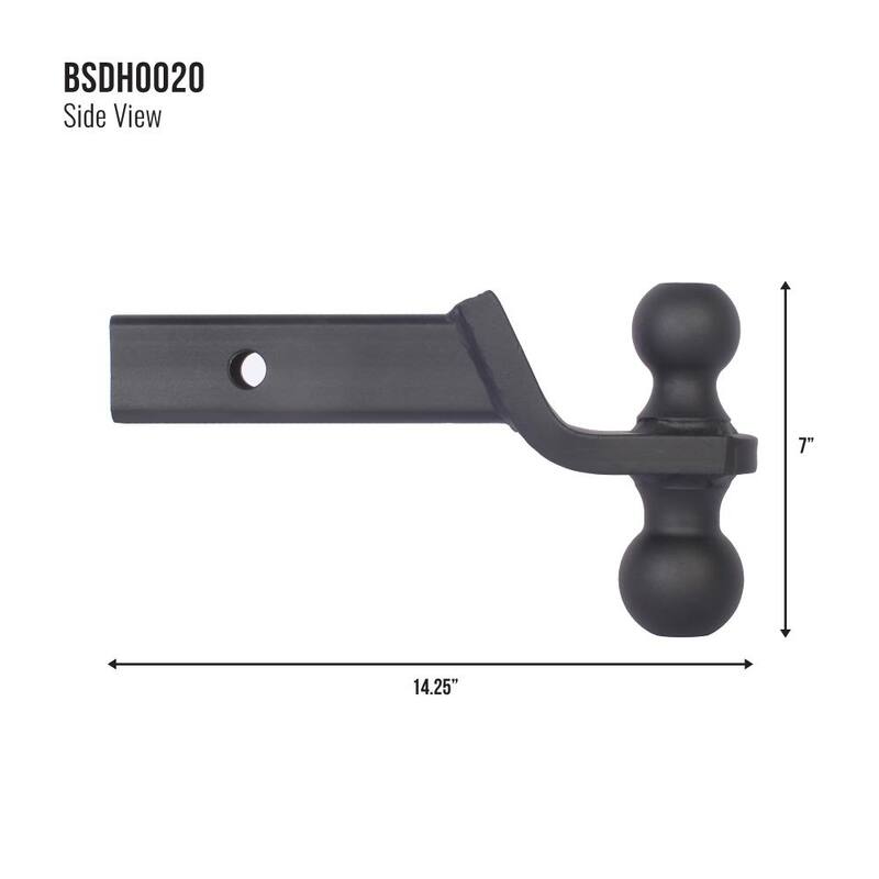 Trailer Valet Blackout 2 in. Ball 7500 lbs. Capacity Class III Ball Hitch Reversible (2 in. Plus 2-5/16 in.) Black Powder Coat - BSDH0020