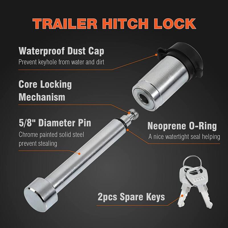 ROAD DAWG 5/8 in. Dia Trailer Hitch Receiver Lock Pin with Keys (2-Pack) - ATRMT8026D