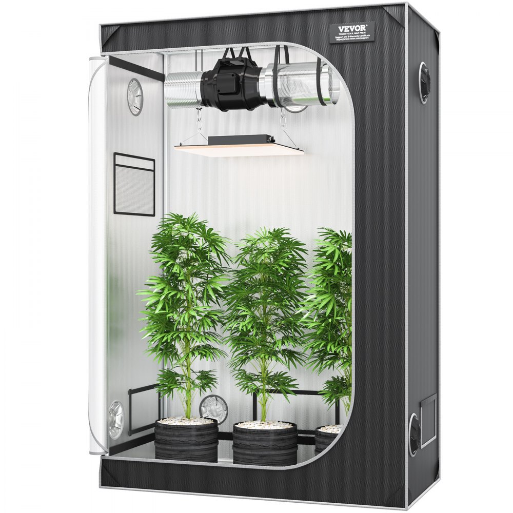 VEVOR 2x4 Grow Tent, 48'' x 24'' x 72'', High Reflective 2000D Mylar Hydroponic Growing Tent with Observation Window, Tool Bag and Floor Tray for Indoor Plants Growing - ZZZPJSJSJTHSH52N5V0