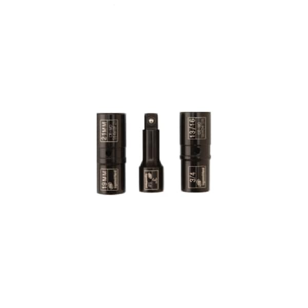 Ingersoll-Rand Flip Socket Set, 3 Piece, Carded /2" Lugnut Serv - IRTSK4C3FAN