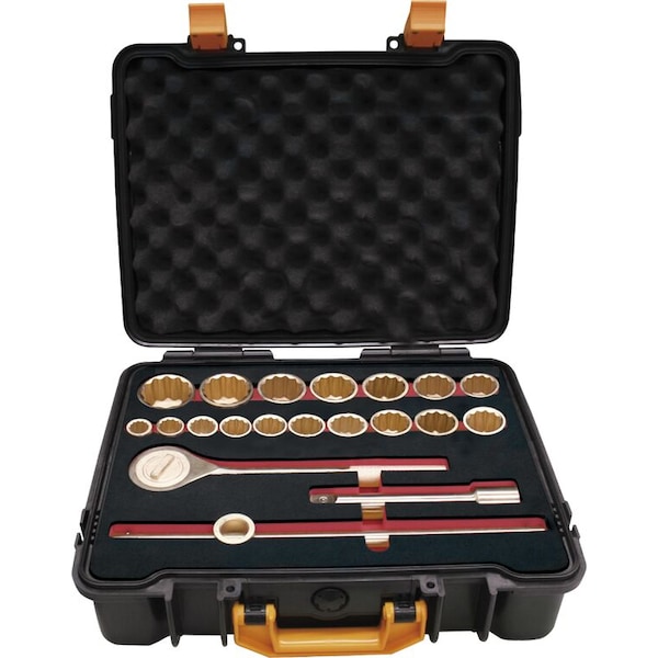 Ega Master SET OF 20  SOCKET WRENCHES 3/4" (21 - 50 MM)  NON SPARKING Cu-Be - 74277