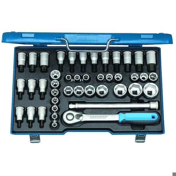 Gedore 1/2" Drive Socket Set, SAE, Metric, 42 pcs - ITX 19 INU-20