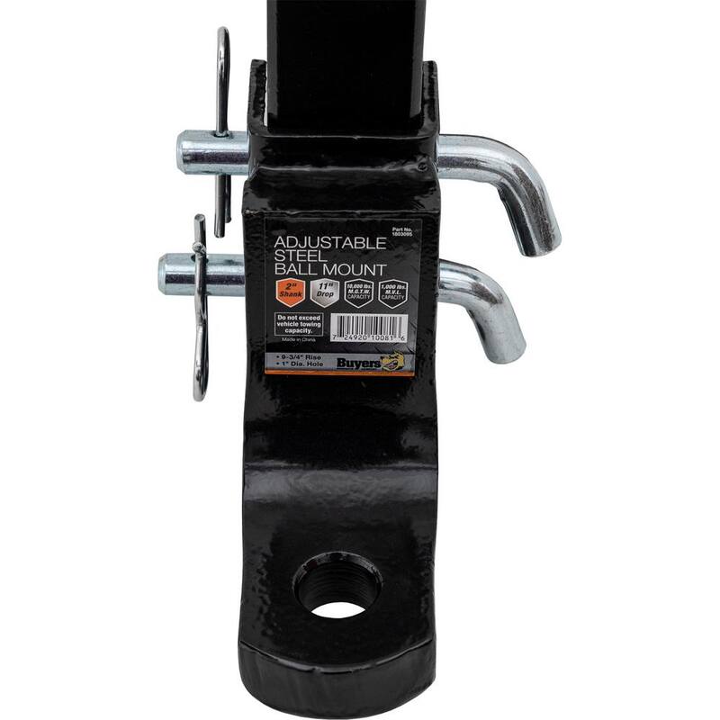 Buyers Products Company 4-Position 2 in. Solid Shank Adjustable Ball Mount - 1803095