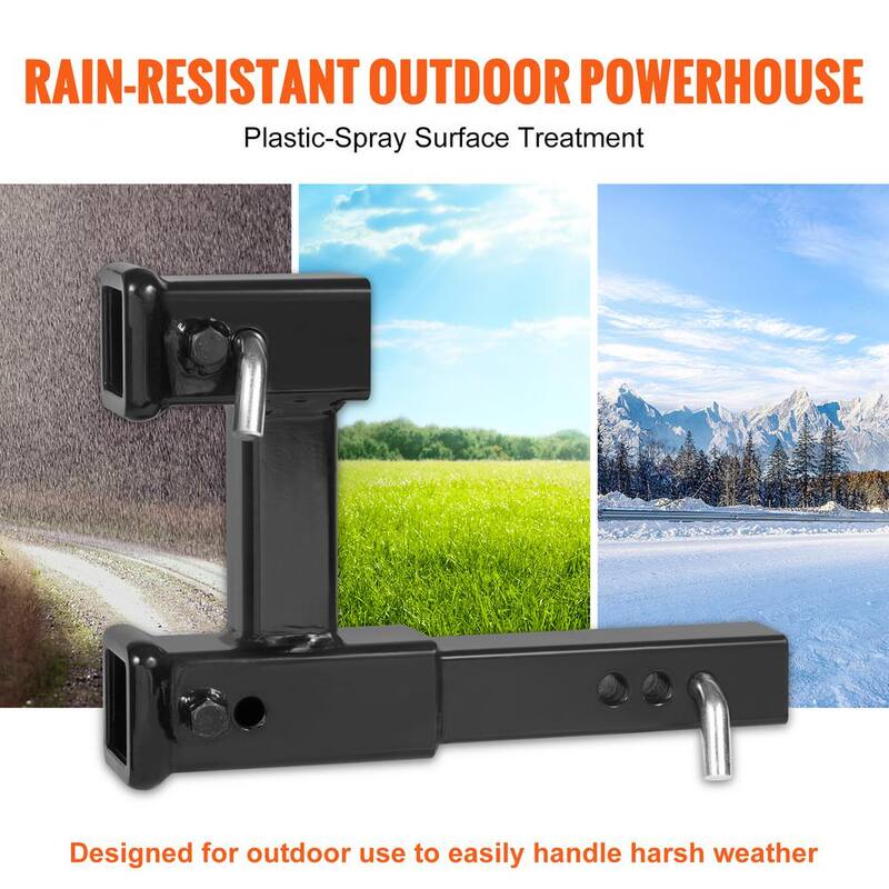 VEVOR Dual Hitch Extension, for 2 in. Trailer Hitch Receiver, Hitch Adapter Extender to 10 in.Max Adjustable Length - TCYZSJGSK221Y49P0V0-730