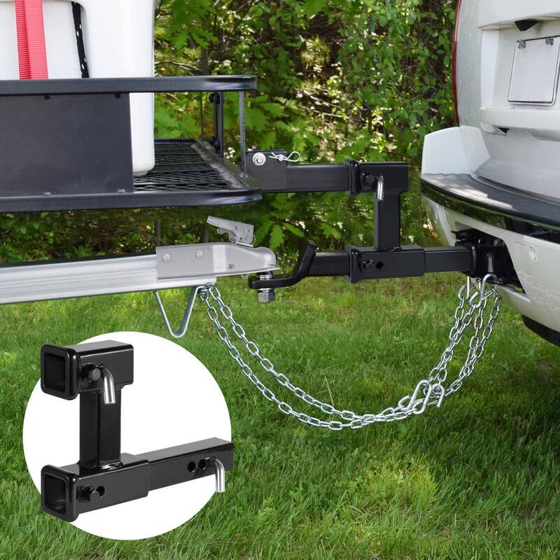 VEVOR Dual Hitch Extension, for 2 in. Trailer Hitch Receiver, Hitch Adapter Extender to 10 in.Max Adjustable Length - TCYZSJGSK221Y49P0V0-730