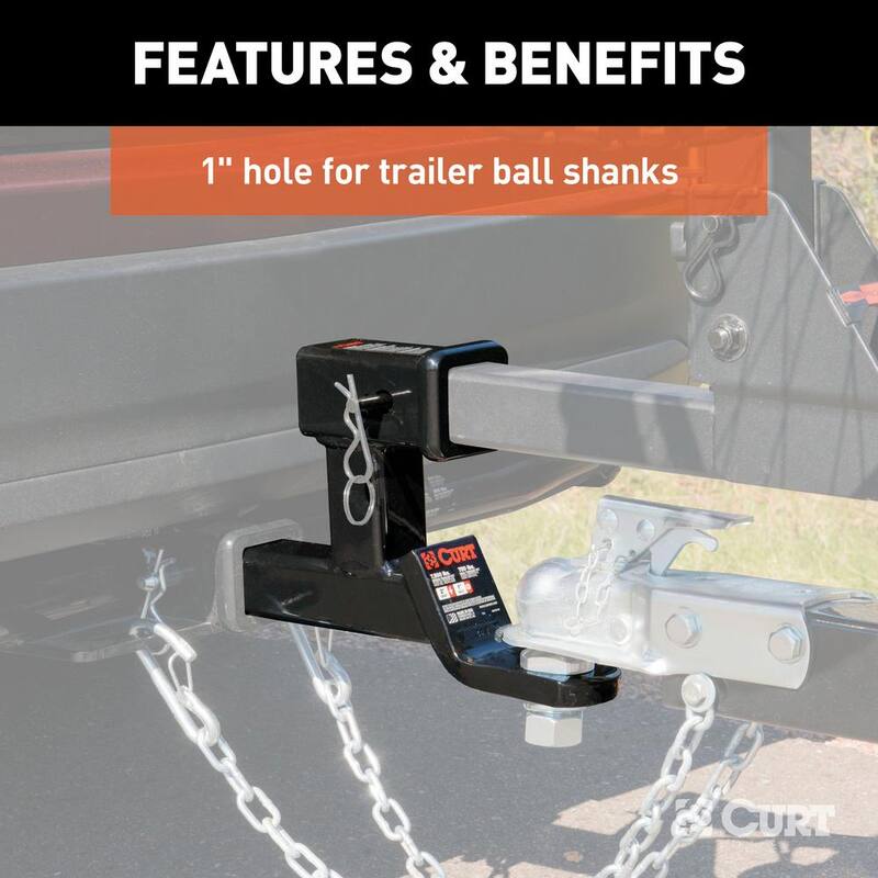 CURT 7,500 lbs. 5-13/16 in. Rise Multi-Use Trailer Hitch Ball Mount with 1 in. Ball Hole (2 in. Shank) - 45810