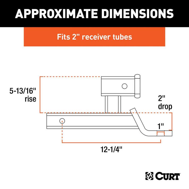 CURT 7,500 lbs. 5-13/16 in. Rise Multi-Use Trailer Hitch Ball Mount with 1 in. Ball Hole (2 in. Shank) - 45810