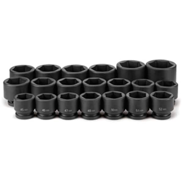 Coolkitchen Grey Pneumatic 20 Pc. 1 In. Dr. 6 Pt. Metric Standard Set - CO68550