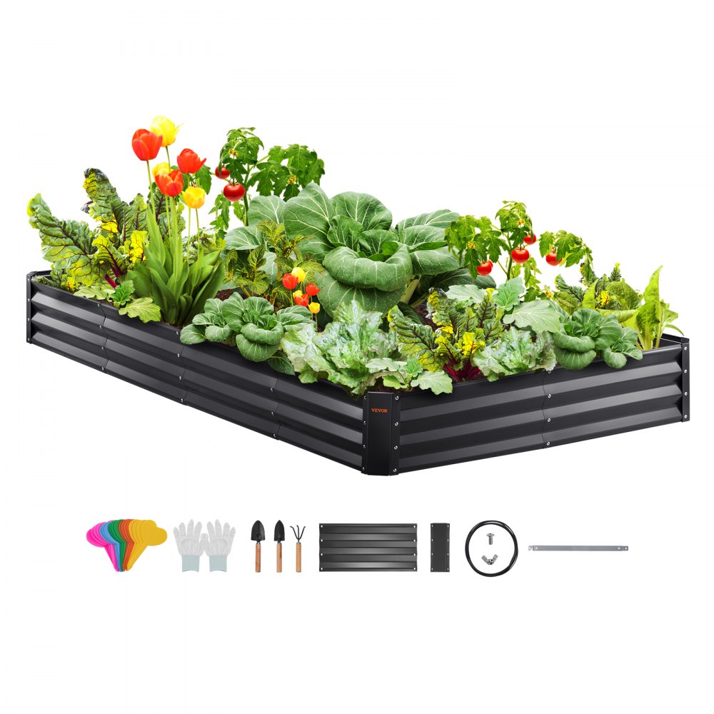 VEVOR Galvanized Raised Garden Bed Planter Box 94.5x47.2x11" Flower Vegetable - LDSJSZZCTSH94C4EQV0