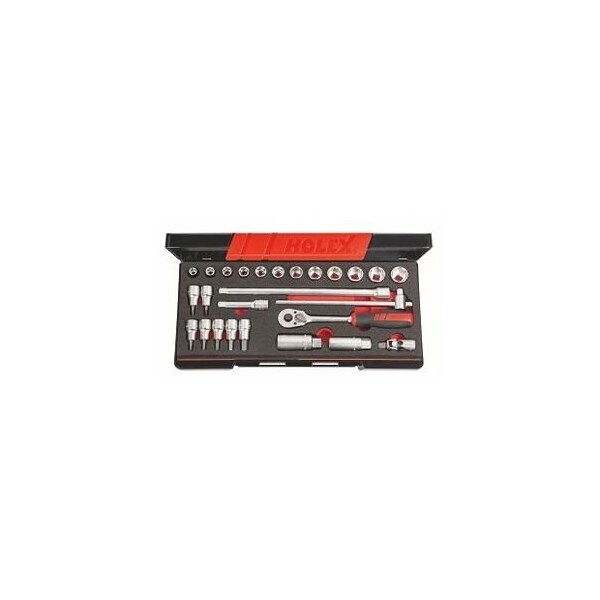 Holex 26 Pc 3/8 inch Drive Socket Set, 6 pt, 8 mm to 19 mm - 634318 6