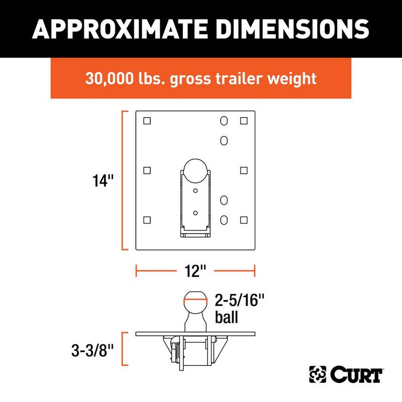 CURT Over-Bed Folding Ball Gooseneck Hitch - 61052