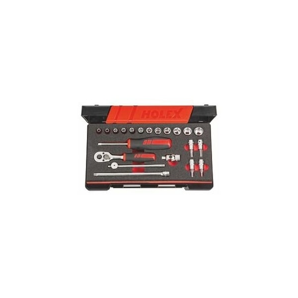 Holex 21 Pc 1/4 inch Drive Socket Set, 6 pt, 4 mm to 13 mm - 630268 6