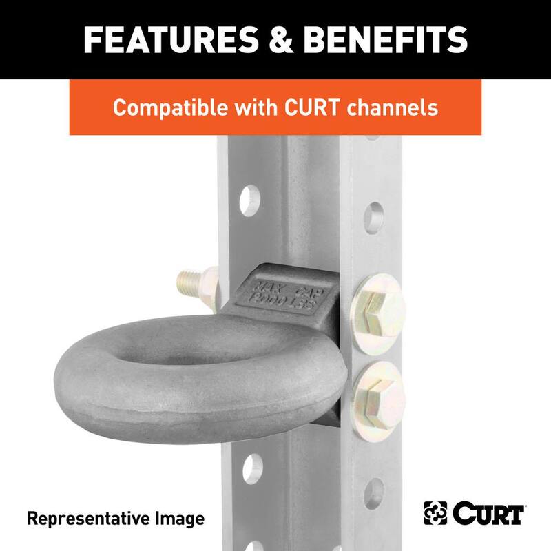 CURT Channel-Style Lunette Eye (12,000 lbs., 3" I.D., Black) - 48601