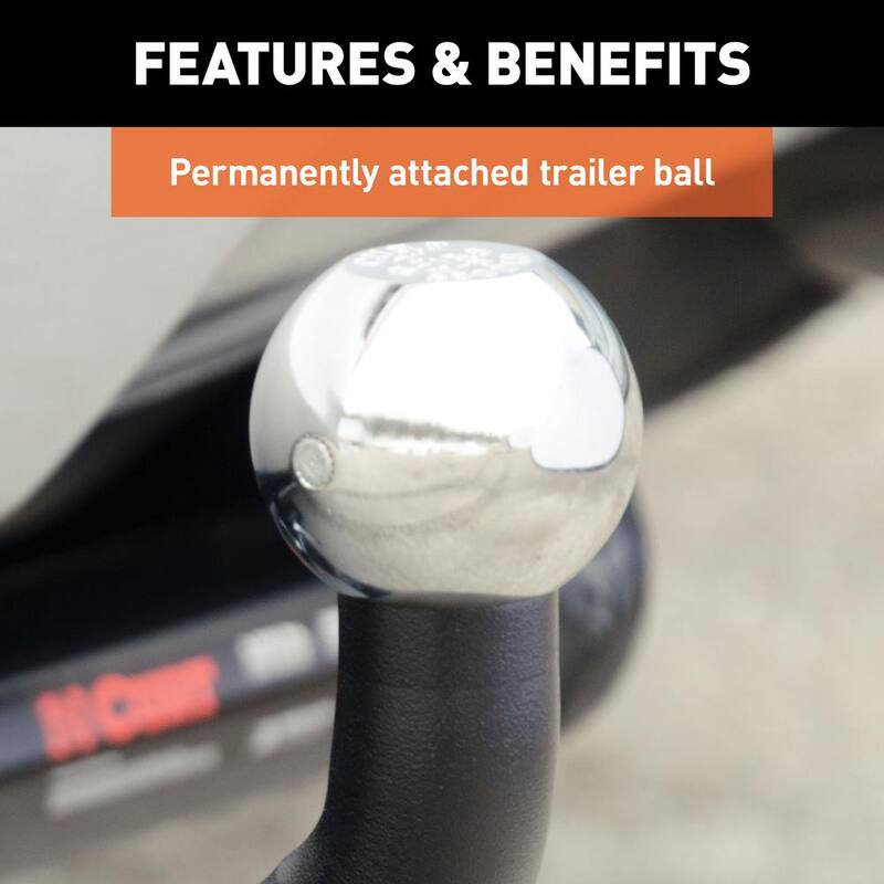 CURT 3,500 lbs. Euro Mount Trailer Hitch Ball Mount with 2 in. Ball (1-1/4 in. Shank, 5-1/8 in. High, 11-1/4 in. Long) - 45592