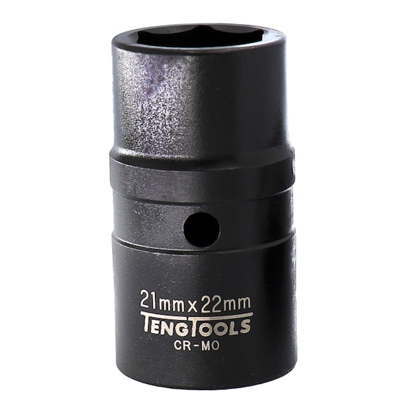 Teng Tools 21/22MM 1/2 Inch Drive 6 Point Metric Double Ended Chrome Molybdenum Wheel Nut Impact Socket - 9292122