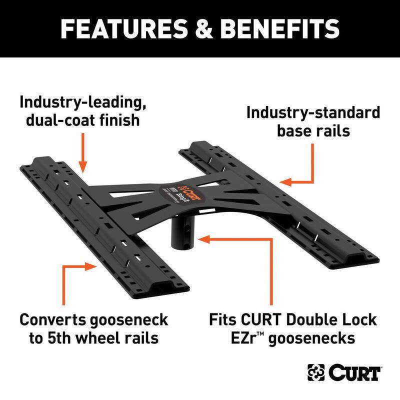 CURT X5 Gooseneck-to-5th-Wheel Adapter Plate for Double Lock EZr - 16220