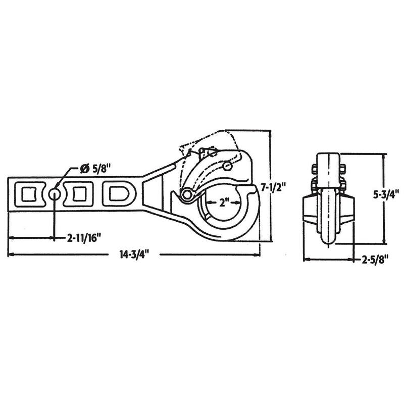 Buyers Products Company 5 Ton Pintle Hook Towing Hitch Mount Fits 2 in. Reciever - RM5P