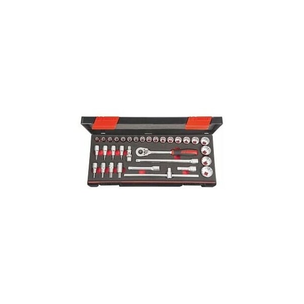 Holex 33 Pc 1/2 inch Drive Socket Set, 12 pt, 8 mm to 34 mm - 638018 12