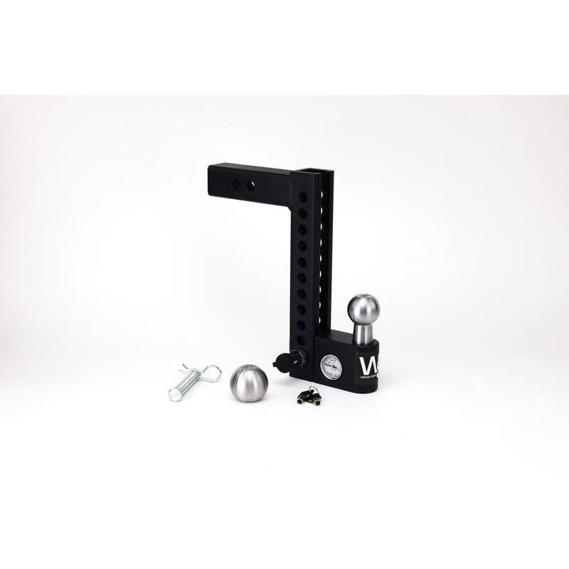 Weigh Safe 10 in. Steel Adjustable Trailer Hitch Ball Mount for 2 in. Receiver w/Weight Scale for Sway Prevention - 12,500 lbs. GTW - AWS10-2