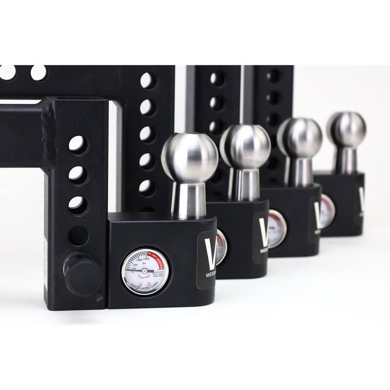 Weigh Safe 10 in. Steel Adjustable Trailer Hitch Ball Mount for 2 in. Receiver w/Weight Scale for Sway Prevention - 12,500 lbs. GTW - AWS10-2