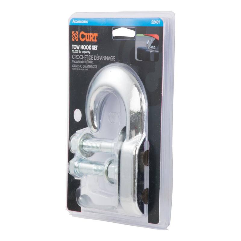 CURT Tow Hook with Hardware (10,000 lbs., Chrome) - 22401