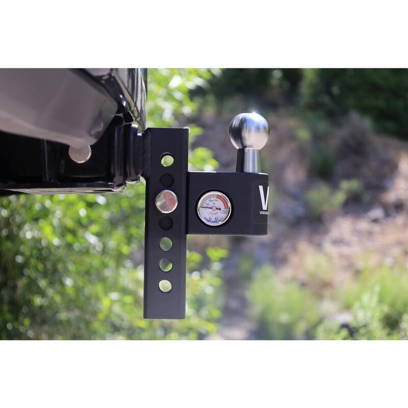 Weigh Safe 4" Steel Adjustable Trailer Hitch Ball Mount for 2" Receiver w/Weight Scale for Sway Prevention - 12,500 lbs GTW - AWS4-2