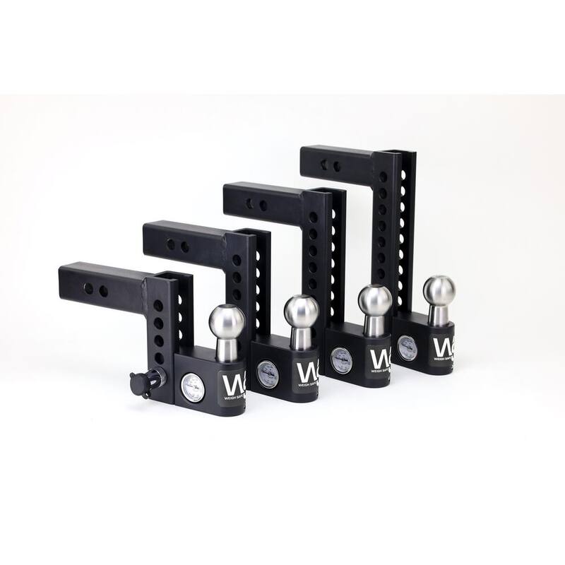 Weigh Safe 4" Steel Adjustable Trailer Hitch Ball Mount for 2" Receiver w/Weight Scale for Sway Prevention - 12,500 lbs GTW - AWS4-2