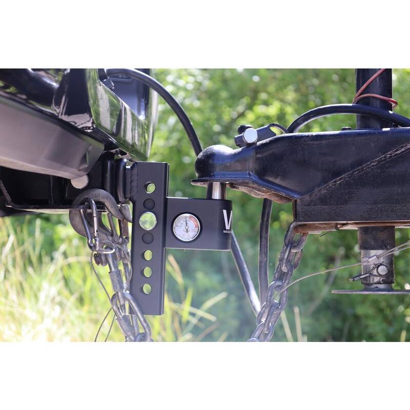 Weigh Safe 4" Steel Adjustable Trailer Hitch Ball Mount for 2" Receiver w/Weight Scale for Sway Prevention - 12,500 lbs GTW - AWS4-2