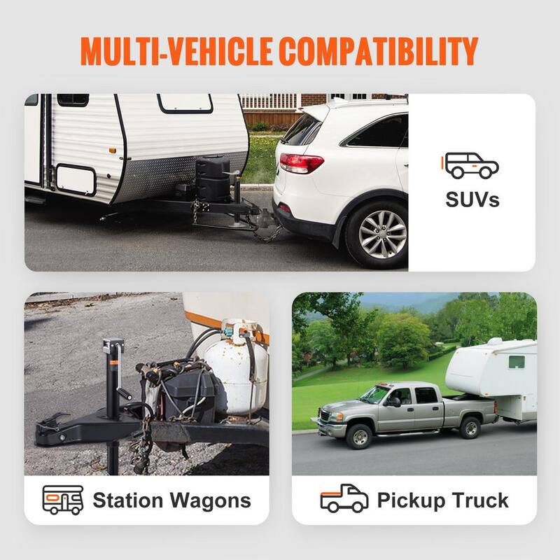 VEVOR A-Frame Trailer Coupler Fits 2 in. Hitch Ball Size 8000 lbs. Capacity Heavy Duty Steel Coupler for Towing Station Wagons - AXTCOHQCY200FDO9IV0-808
