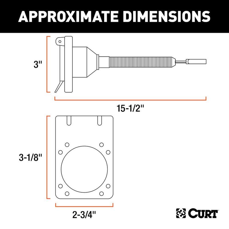 CURT Electrical Adapter with Tester (4-Way Flat Vehicle to 7-Way RV Blade Trailer) - 57676