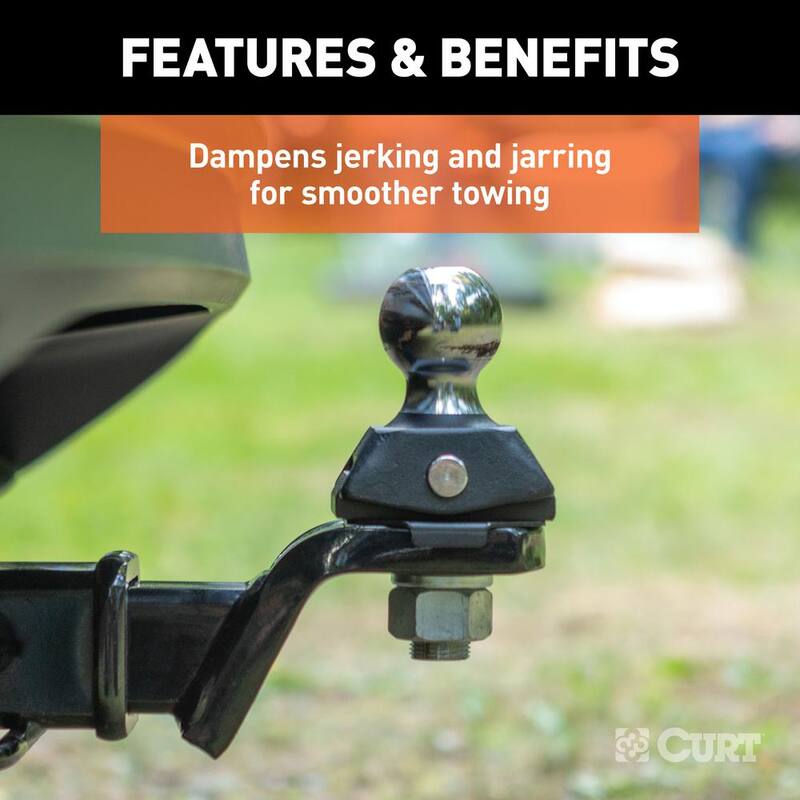 CURT RockerBall 2" Cushion Hitch Trailer Tow Ball (1" Shank, 7,500 lbs.) - 40047