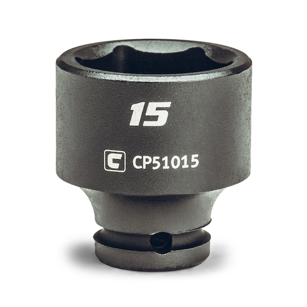 Capri Tools 1/4 in Drive 15 mm 6-Point Metric Shallow Impact Socket - CP51015