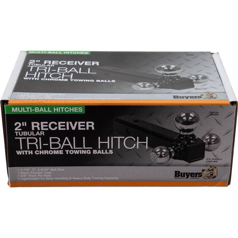 Buyers Products Company Tri-Ball Hitch-Tubular Shank with Chrome Towing Balls - 1802207