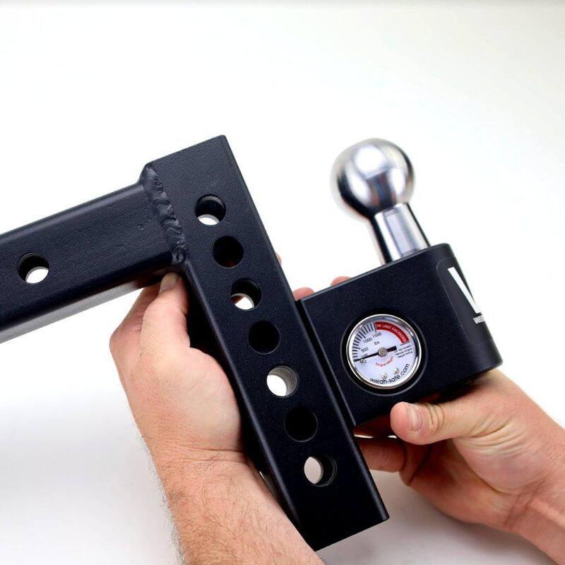 Weigh Safe 6" Steel Adjustable Trailer Hitch Ball Mount for 2" Receiver w/Weight Scale for Sway Prevention - 12,500 lbs GTW - AWS6-2