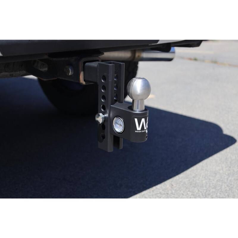 Weigh Safe 6" Steel Adjustable Trailer Hitch Ball Mount for 2" Receiver w/Weight Scale for Sway Prevention - 12,500 lbs GTW - AWS6-2